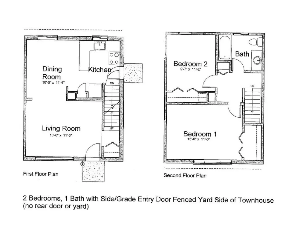 3 bedroom, 1 bathroom floor plan in Colonial Squares Coops